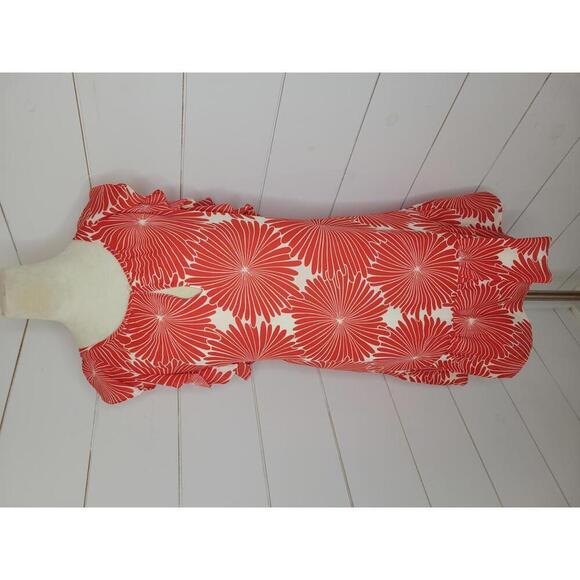 J Crew Small white & red floral knee length shift dress - Picture 1 of 5